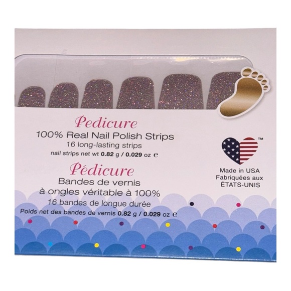 ☘️ Color Street PEDICURE MOONBURST Dusty Pink Glitter Toe Nail Set - Picture 3 of 8